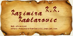 Kazimira Kaplarović vizit kartica